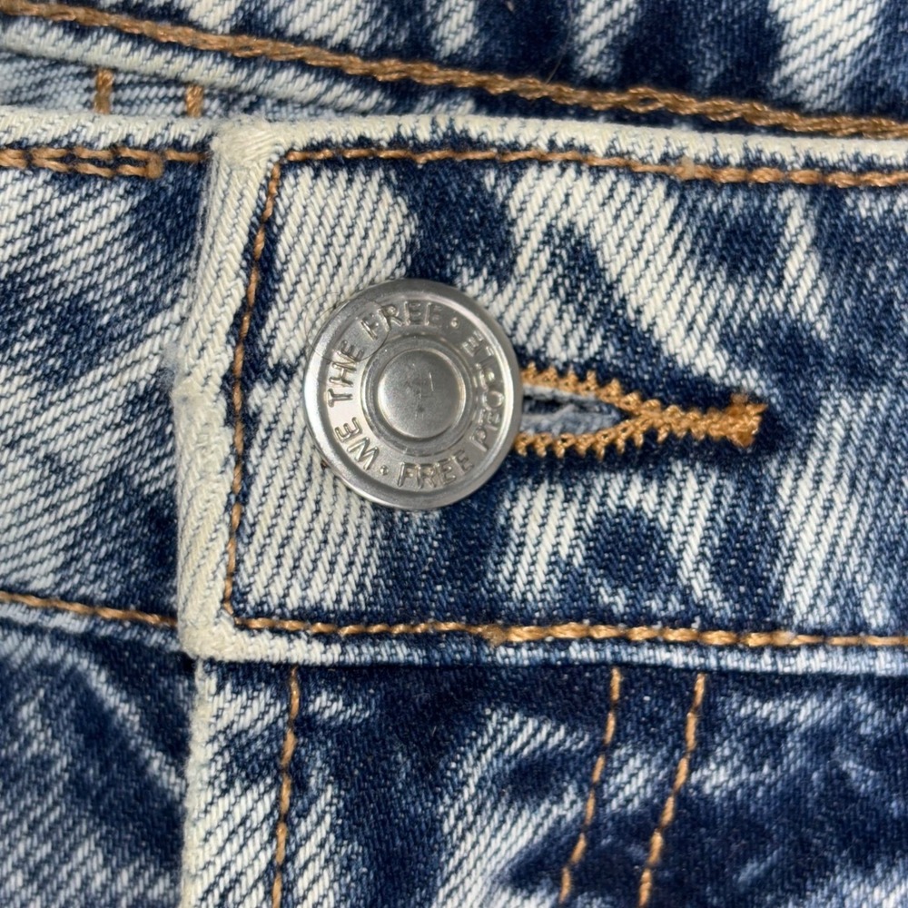 We The Free Jeans Womens 27 Blue Acid Wash High Rise Straight Distressed Denim - Picture 6 of 13